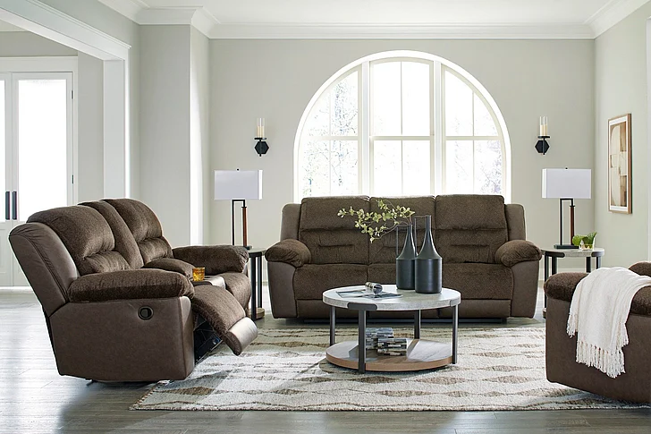 Dorman 2-Piece Reclining Living Room Set in Chocolate