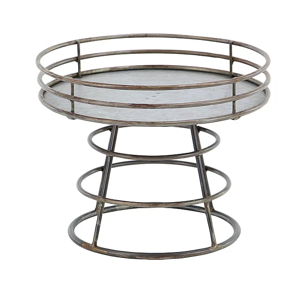 UMA Gray Metal Cake Stand, 12" x 12" x 10" | 94662