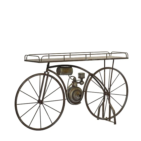 UMA Bronze Metal Bike Weathered Vintage Indoor Outdoor Plantstand, 65 x 14 x 35 | 94880