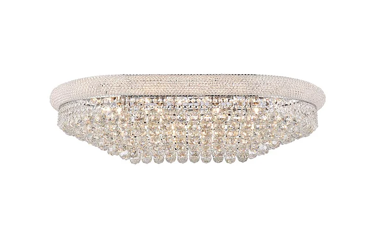 Elegant Primo 24 Light Chrome Flush Mount Clear Royal Cut Crystal V1800F40SC/RC