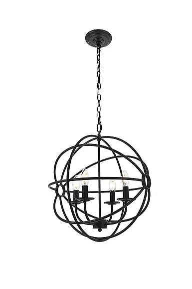 Elegant Octavia 4 Light Dark Brown Pendant LD4006D18DB