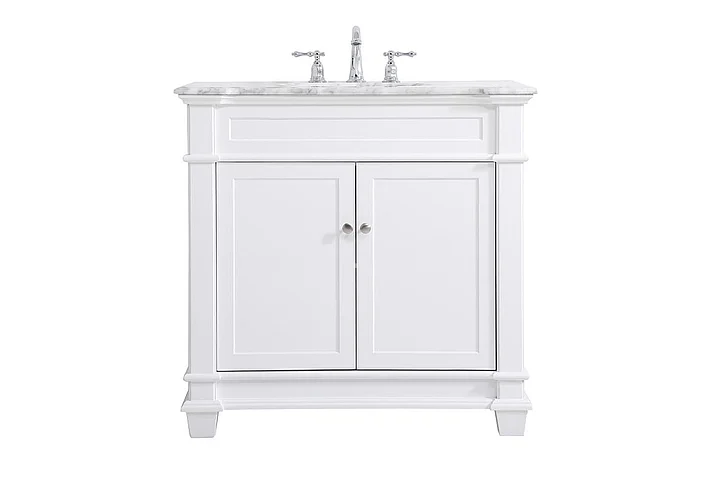 Elegant 36 In. Single Bathroom Vanity Set in White VF50036WH