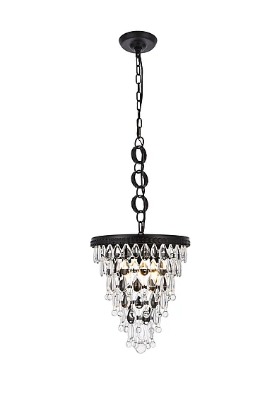 Elegant Nordic 3 Lights Black Pendant 1219D13BK/RC