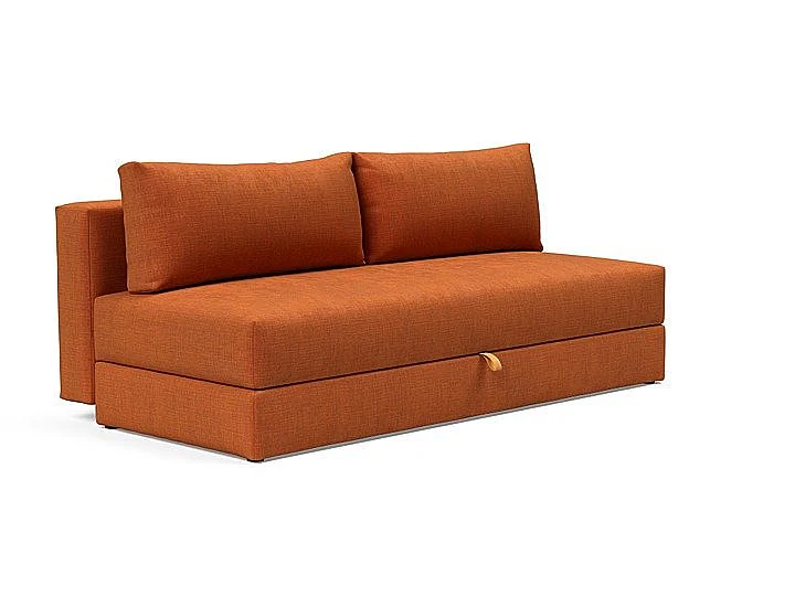 Innovation Living Osvald Sofa in Black Steel (412 Esina Rust Orange) 95-543091412-2