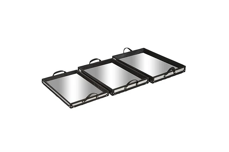 UMA Black Glass Tray, Set of 3 21, 19, 17W | 95095