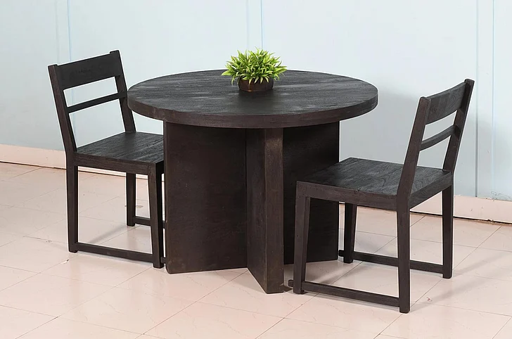 Moti Furniture Fernious 5pc Round Dining Set in Dark Gray