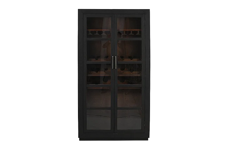 Moti Furniture Fernious Tall Wine Cabinet in Dark Gray
