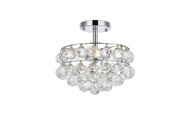 Elegant Savannah 12 In. Flush Mount in Chrome 1107F12C CLOSEOUT