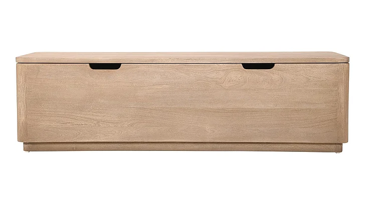 Moti Furniture Argyle Storage Bench in Light Ash Ivory 95210001