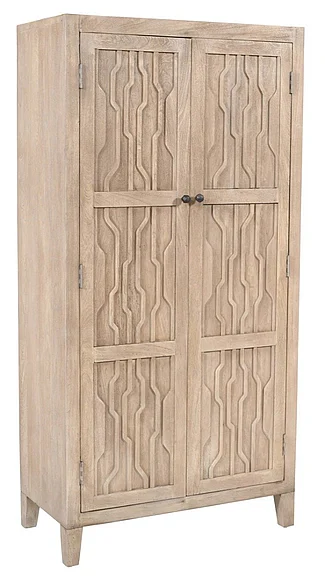 Moti Furniture Orchard Tall Cabinet in Light Ash Ivory 95301001