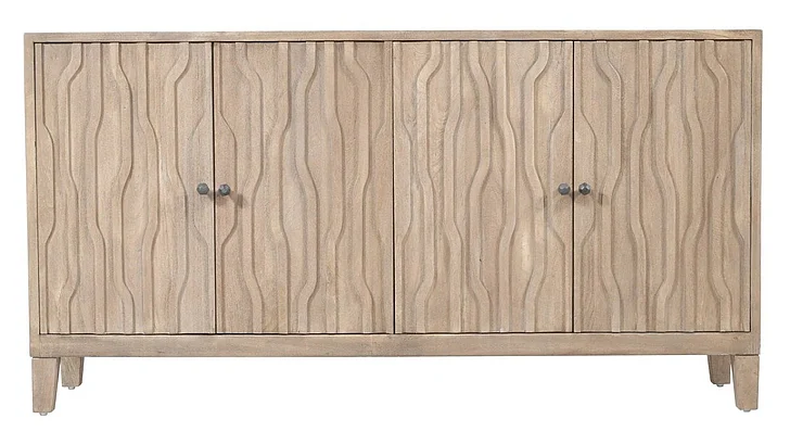 Moti Furniture Orchard 4-Door Sideboard in Light Ash Ivory 95309001