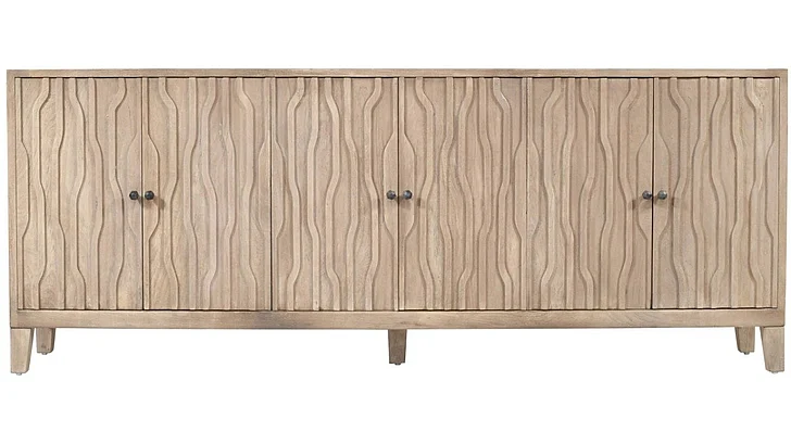 Moti Furniture Orchard 6-Door Sideboard in Light Ash Ivory 95309003