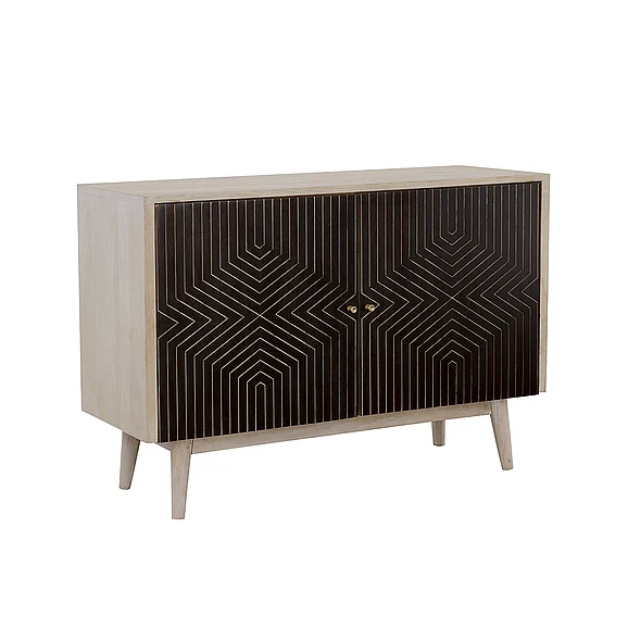 Coaster Ixora 2-door Accent Cabinet White Washed and Black in Black 953430