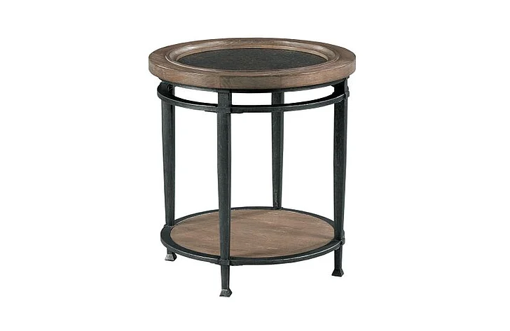 Hammary Austin Round End Table in Medium Brown 955-918
