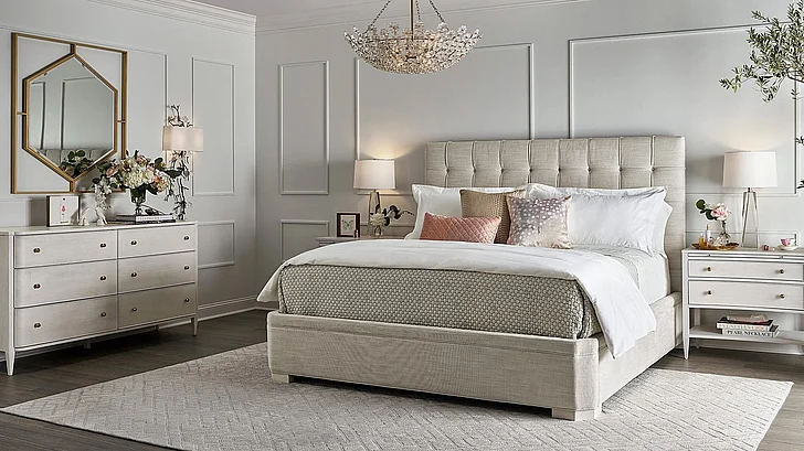 Universal Furniture Love Joy Bliss 4-Piece Bedroom Set in Alabaster