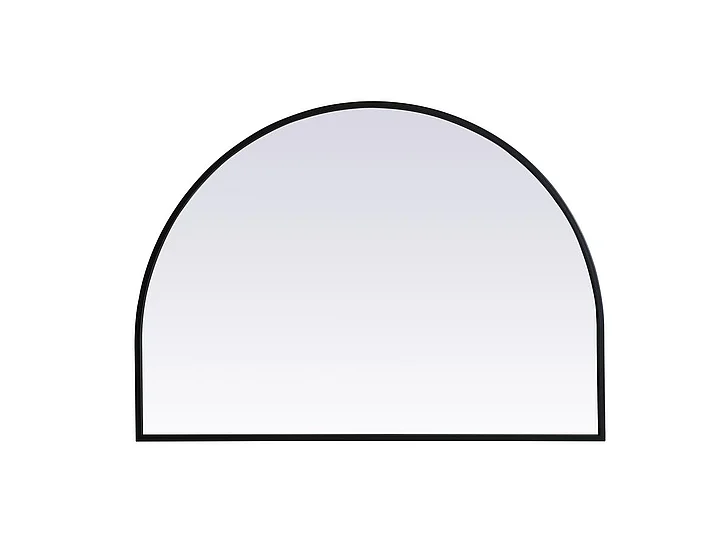 Elegant Metal Frame Arch Mirror 33X24 In. in Black MR1A3324BLK