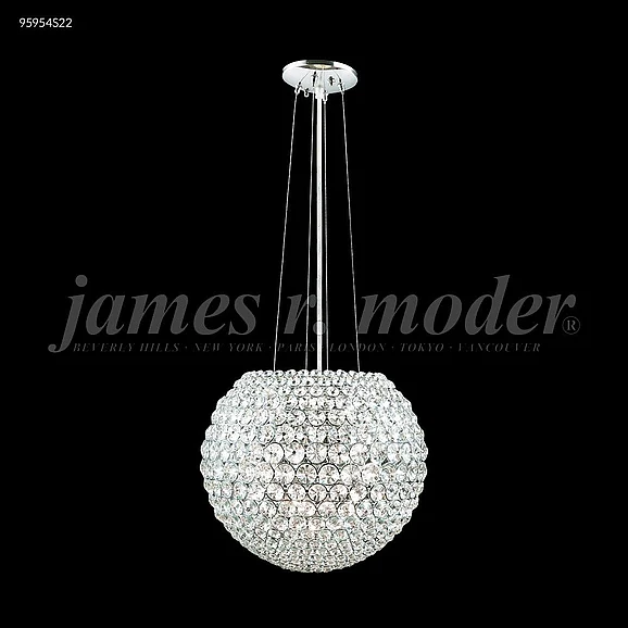 James R. Moder Sun Sphere Collection Crystal Chandelier in Silver 95954S22