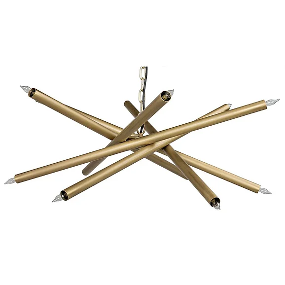 Noir Furniture Ikram Chandelier, Small in Metal with Brass LAMP649MB CLOSEOUT