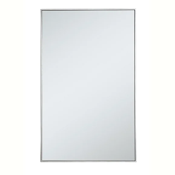 Elegant Metal Frame Rectangle Mirror 30 In. in Silver MR43048S