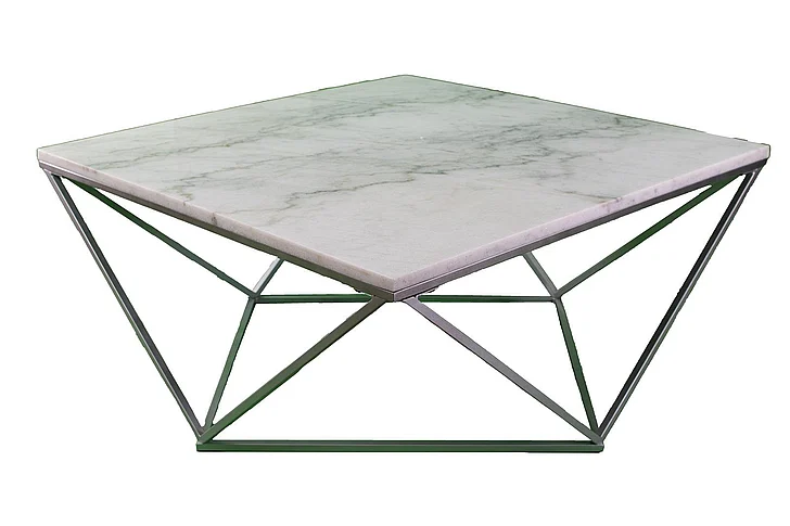 Emma Mason Signature Cider Mill Square Cocktail Table in White/Silver
