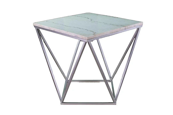 Emma Mason Signature Cider Mill End Table in White/Silver