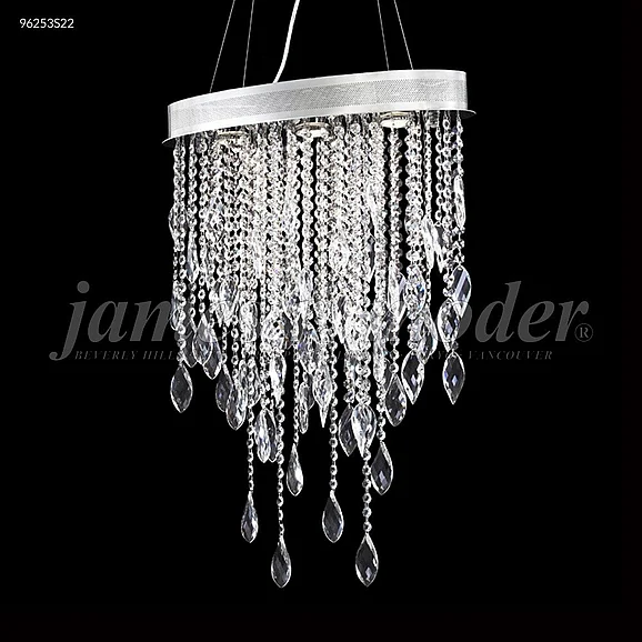 James R. Moder Sculptured Crystal Leaf Collection Crystal Chandelier in Silver 96253S22