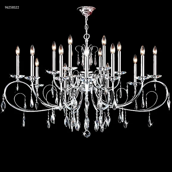 James R. Moder Sculptured Crystal Leaf Collection Crystal Chandelier in Silver 96258S22
