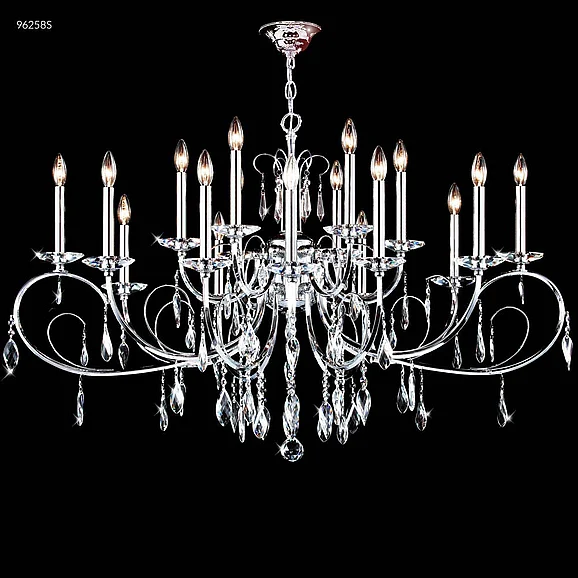 James R. Moder Sculptured Crystal Leaf Collection Crystal Chandelier in Silver 96258S00