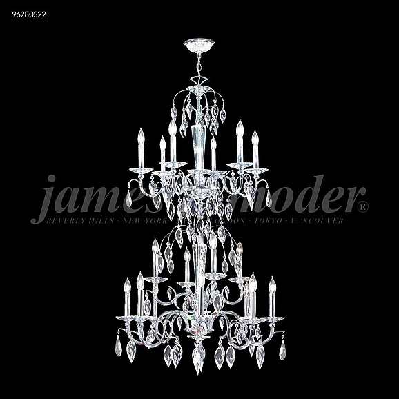 James R. Moder Sculptured Crystal Leaf Collection Crystal Chandelier in Silver 96280S22