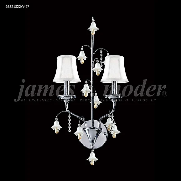 James R. Moder Murano Collection Wall Sconce / Vanity in Silver 96321S22W-97