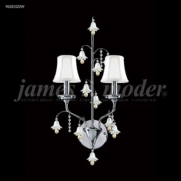 James R. Moder Murano Collection Wall Sconce / Vanity in Silver 96321S22W