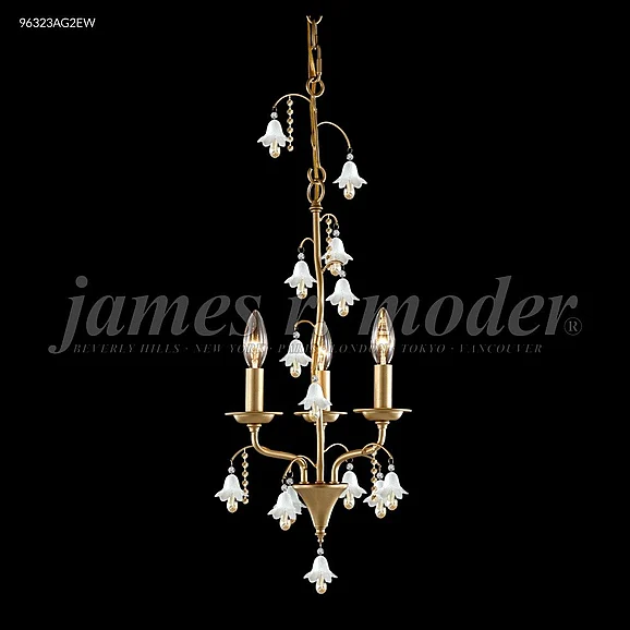 James R. Moder Murano Collection Crystal Chandelier in Aged Gold 96323AG22W