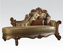 Acme Vendome Chaise in Gold Patina 96485
