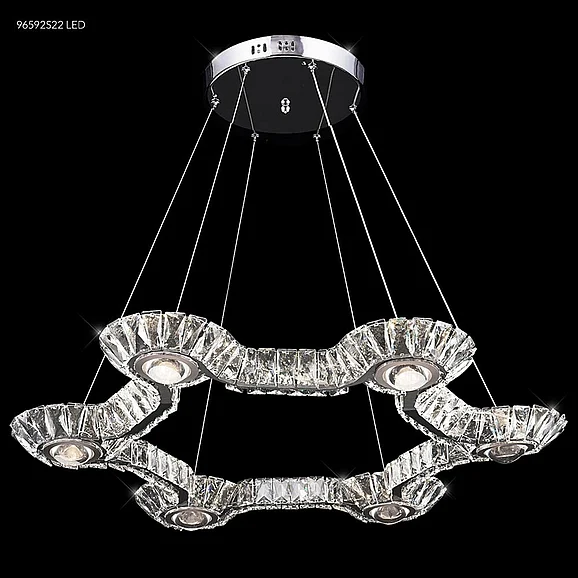 James R. Moder Galaxy Collection Acrylic Chandelier in Silver 96592S22LED