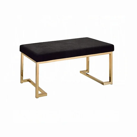 ACME Boice Bench in Short Haired Faux Fur and Champagne 96595