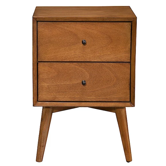Alpine Furniture Flynn 2 Drawer Nightstand in Acorn 966-02
