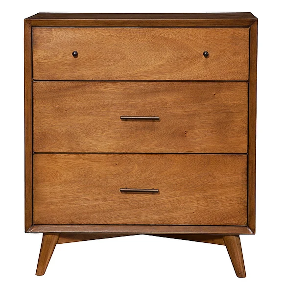 Alpine Furniture Flynn 3 Drawer Small Chest in Acorn 966-04