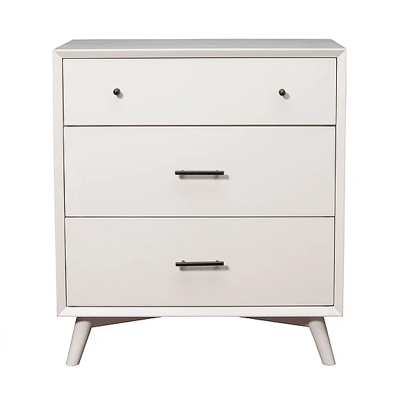 Alpine Furniture Flynn 3 Drawer Small Chest in White 966-W-04
