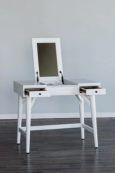Alpine Furniture Flynn Bedroom Vanity in White 966-W-19