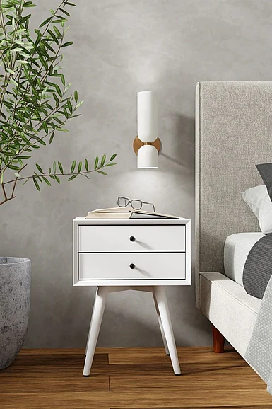 Alpine Furniture Flynn Small Nightstand in White 966-W-32