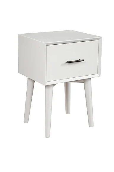 Alpine Furniture Flynn End Table in White 966-W-62