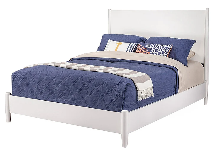 Alpine Furniture Flynn Cal King Panel Bed in White 966-W-07CK