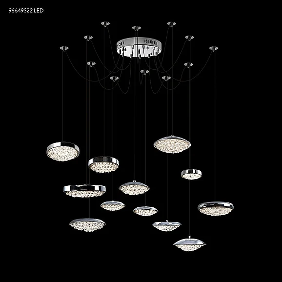 James R. Moder Galaxy Collection Crystal Chandelier in Silver 96649S22LED
