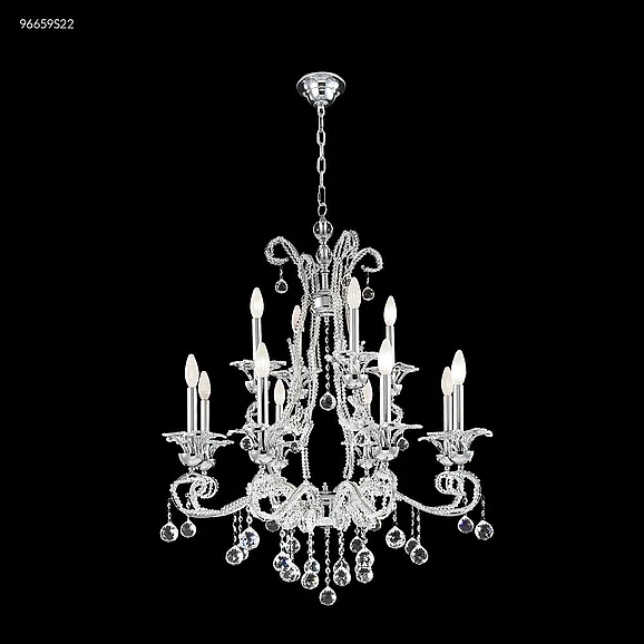 James R. Moder Pearl Collection Crystal Chandelier in Silver 96659S22