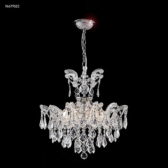 James R. Moder Maria Theresa Semi-flush Collection Crystal Chandelier in Silver 96679S22