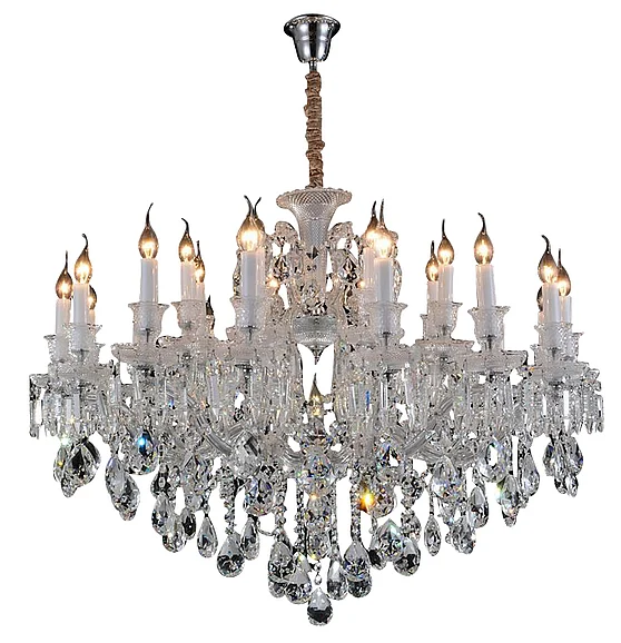 Aico Lighting Chambord 19 Light Chandelier in Clear and Chrome LT-CH903-19CLR