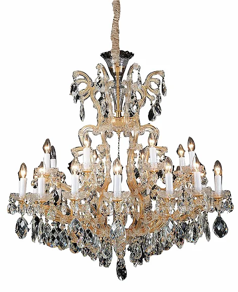 Aico Lighting La Scala 19 Light Chandelier in Cognac and Gold LT-CH912-19CGN