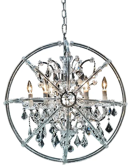 Aico Lighting Pena 6 Light Chandelier in Clear and Chrome LT-CH920-6CLR