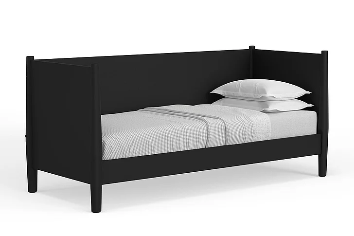 Alpine Furniture Flynn Mid Century Modern Twin Size Daybed in Black 966BLK-09T