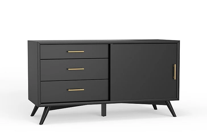 Alpine Furniture Flynn Small TV Console in Black 966BLK-15